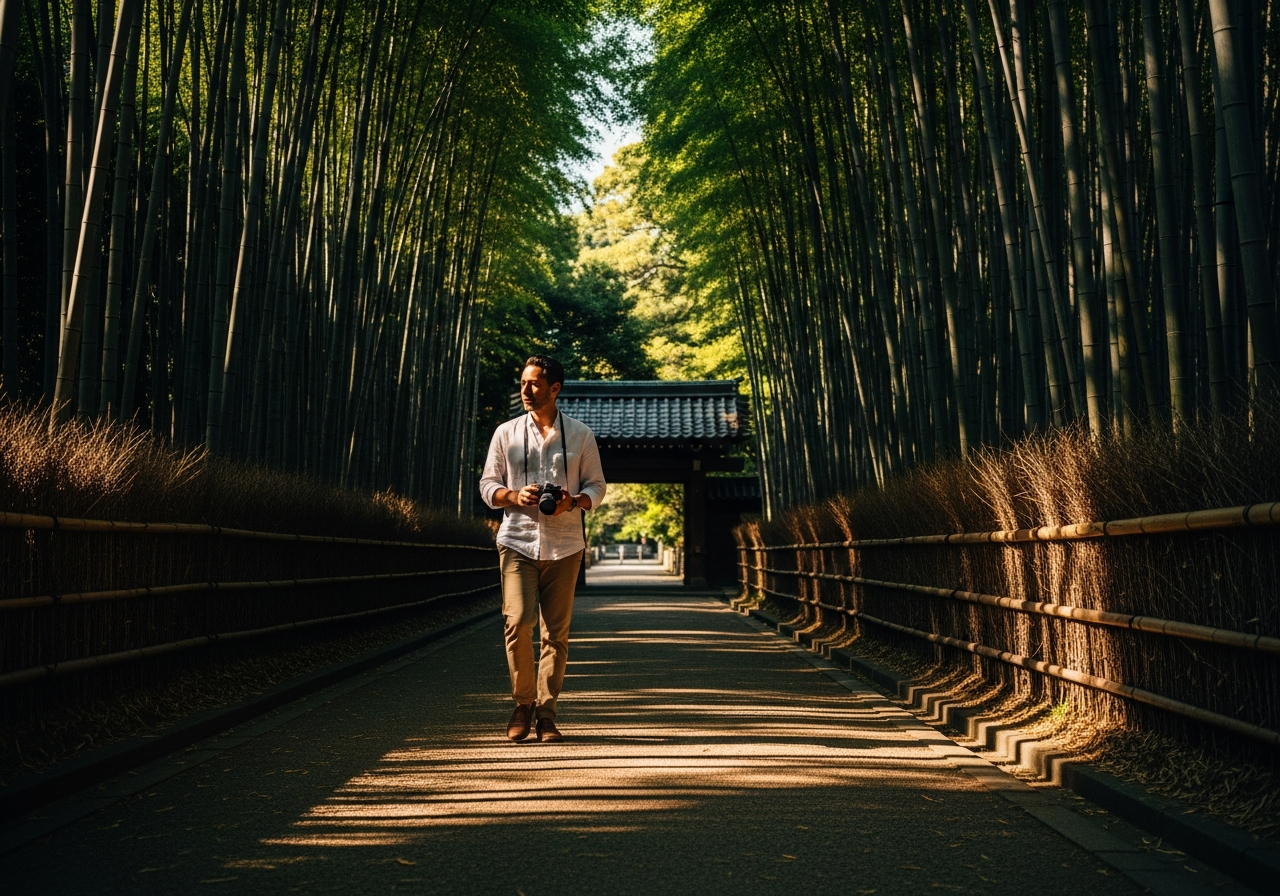 鎌倉の静かな竹林の小径