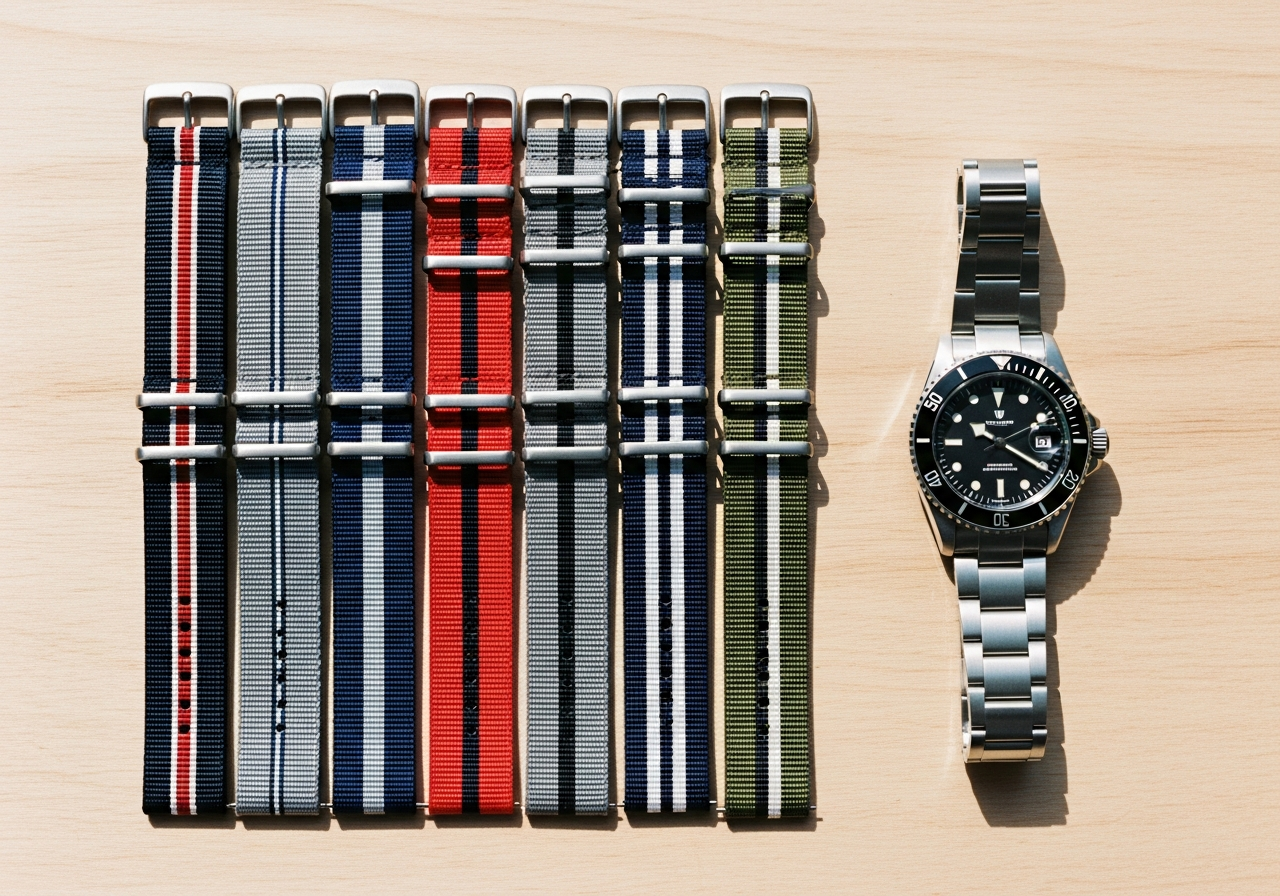カラフルなNATOストラップのコレクション