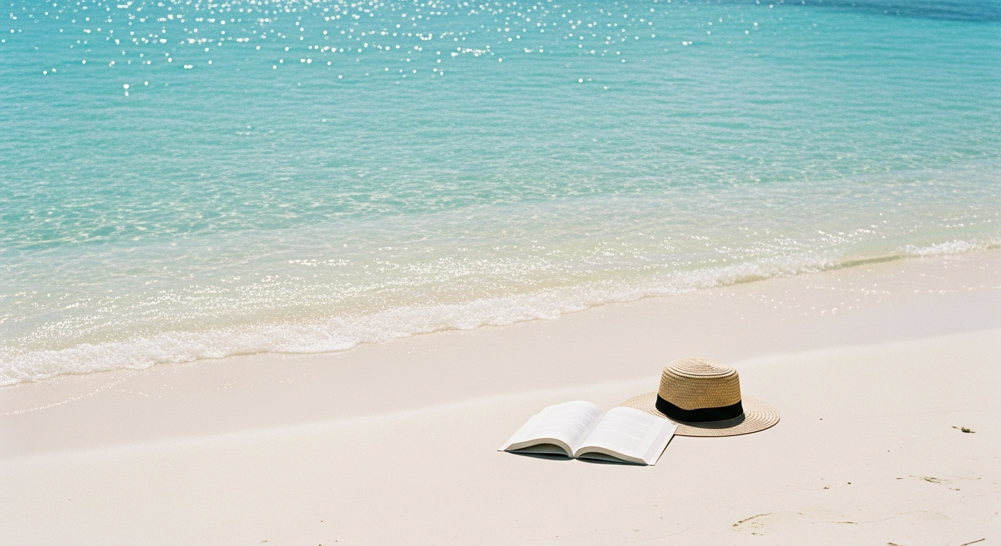 人のいない静かなビーチと打ち寄せる波