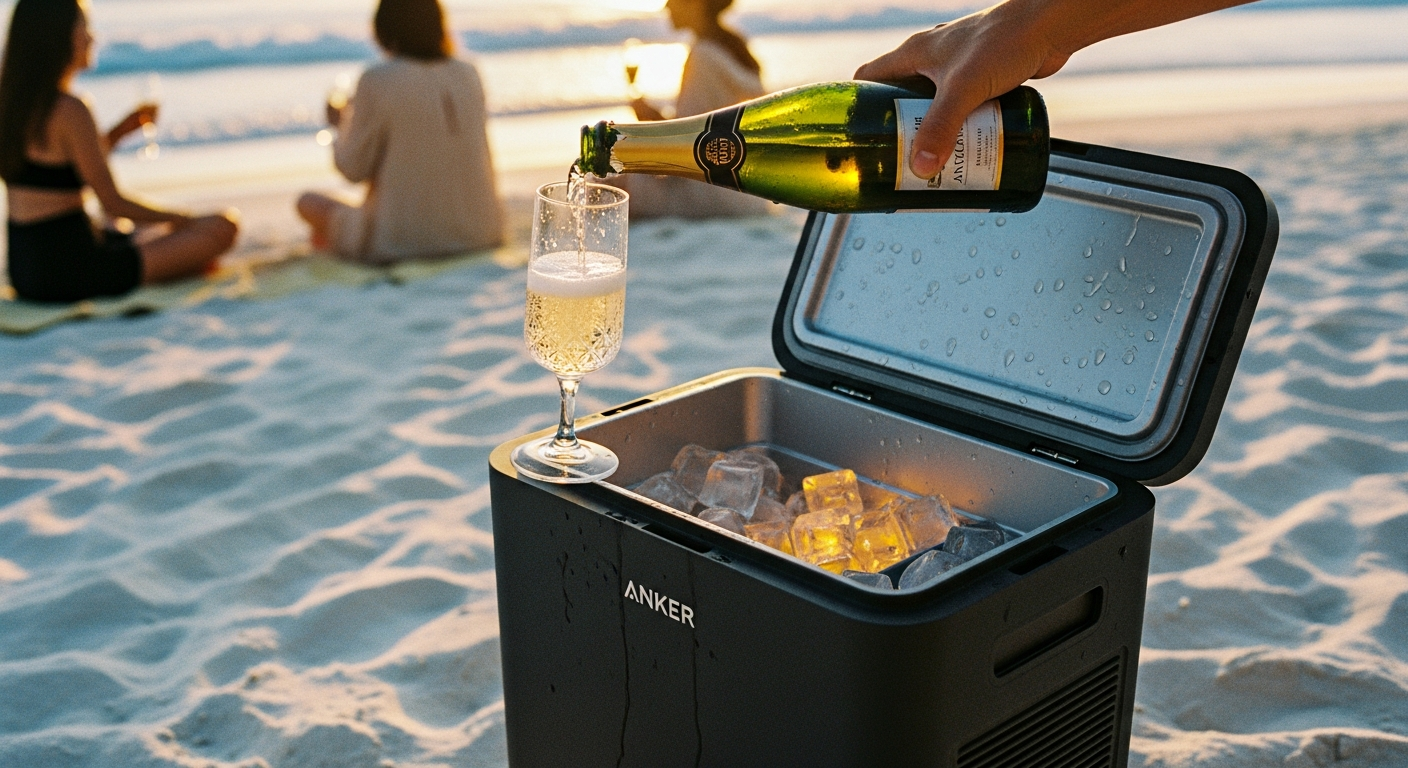 陽炎揺れるビーチで、キンと冷えたシャンパンを。