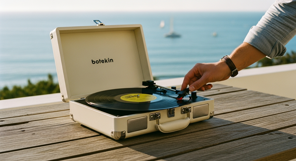 旅のBGMはアナログ派。ポータブルレコードプレーヤーと過ごす、チルな夏の午後